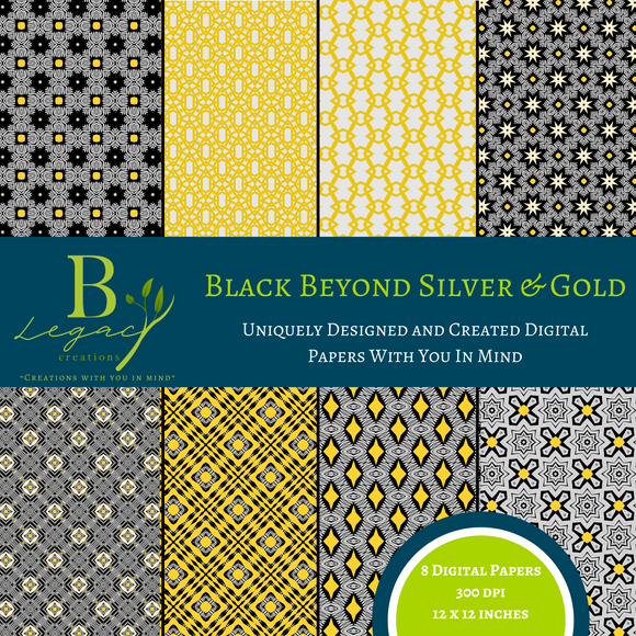Black Beyond Silver & Gold Digital Paper - **DIGTIAL DOWNLOAD ONLY**