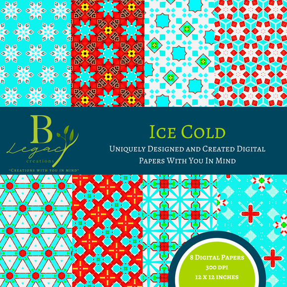 Ice Cold - Themed Digital Paper Set - ** DIGITAL DOWNLOAD ONLY **