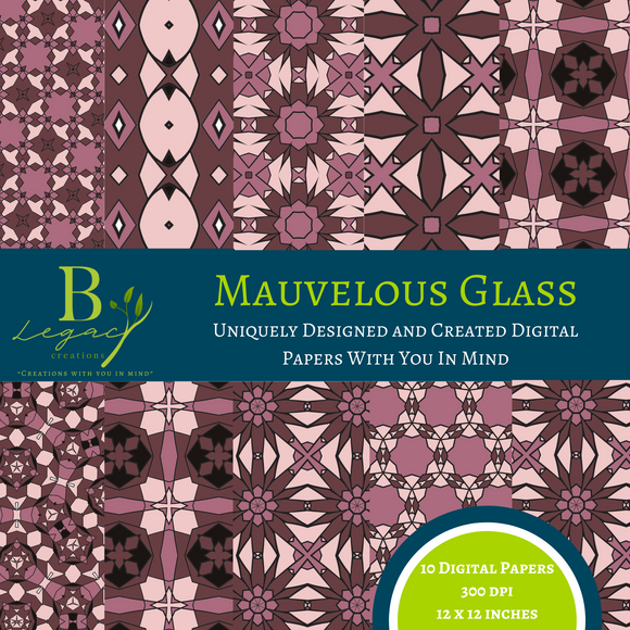 Mauvelous Glass - Pink Stained Glass Inspired Digital Paper - **DIGITAL DOWNLOAD ONLY**