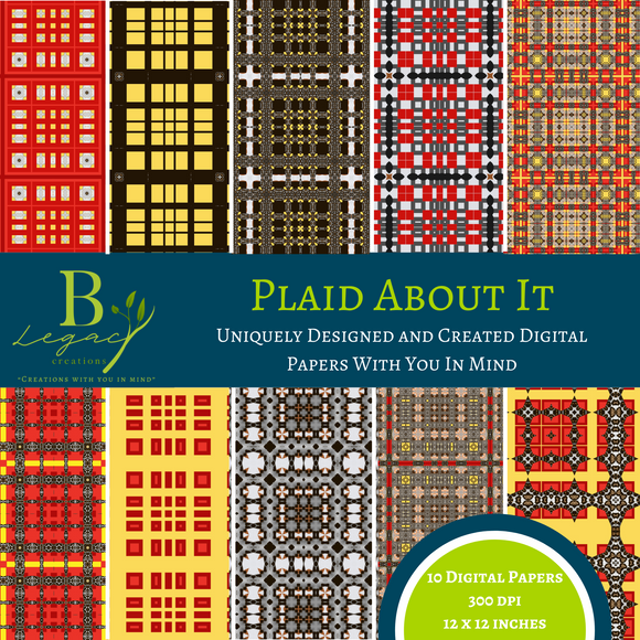 Plaid About It - Plaid Inspired Digital Papers - **DIGITAL DOWNLOAD ONLY**